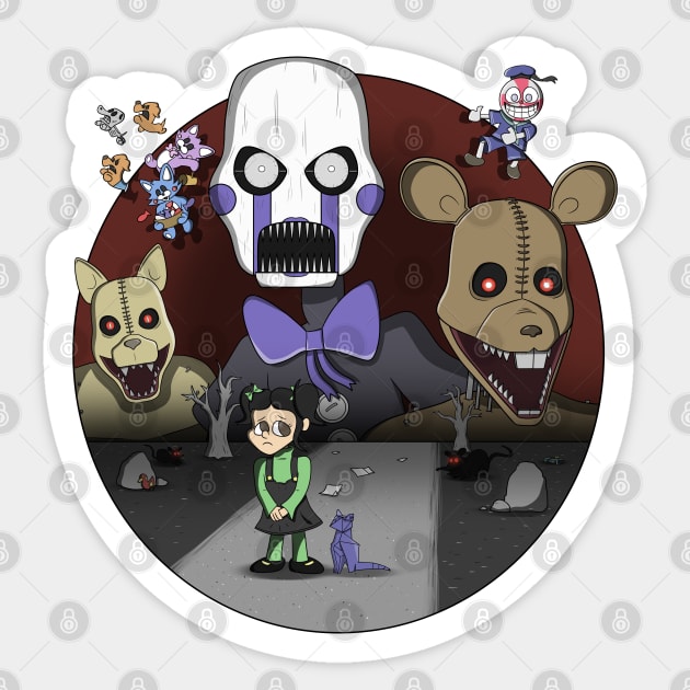 Mary and the Monsters - Five Nights at Candy's 3 Sticker by Fugitoid123